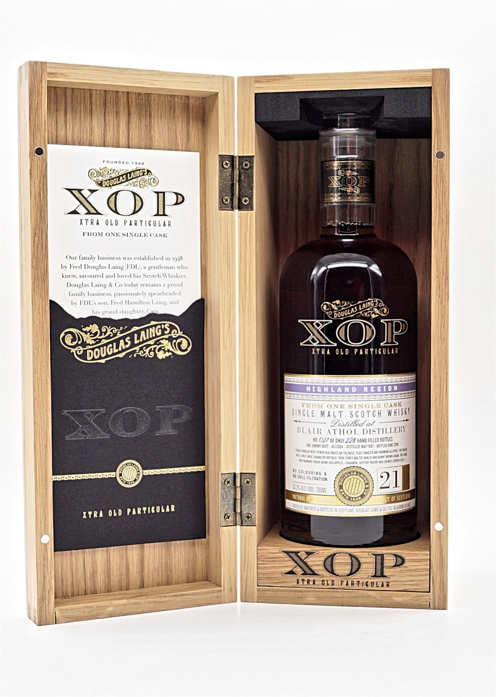 XOP Xtra Old Particular Blair Athol 21 Jahre 1997/2018 Flasche No. 27/228 Single Cask Single Malt Scotch Whisky 