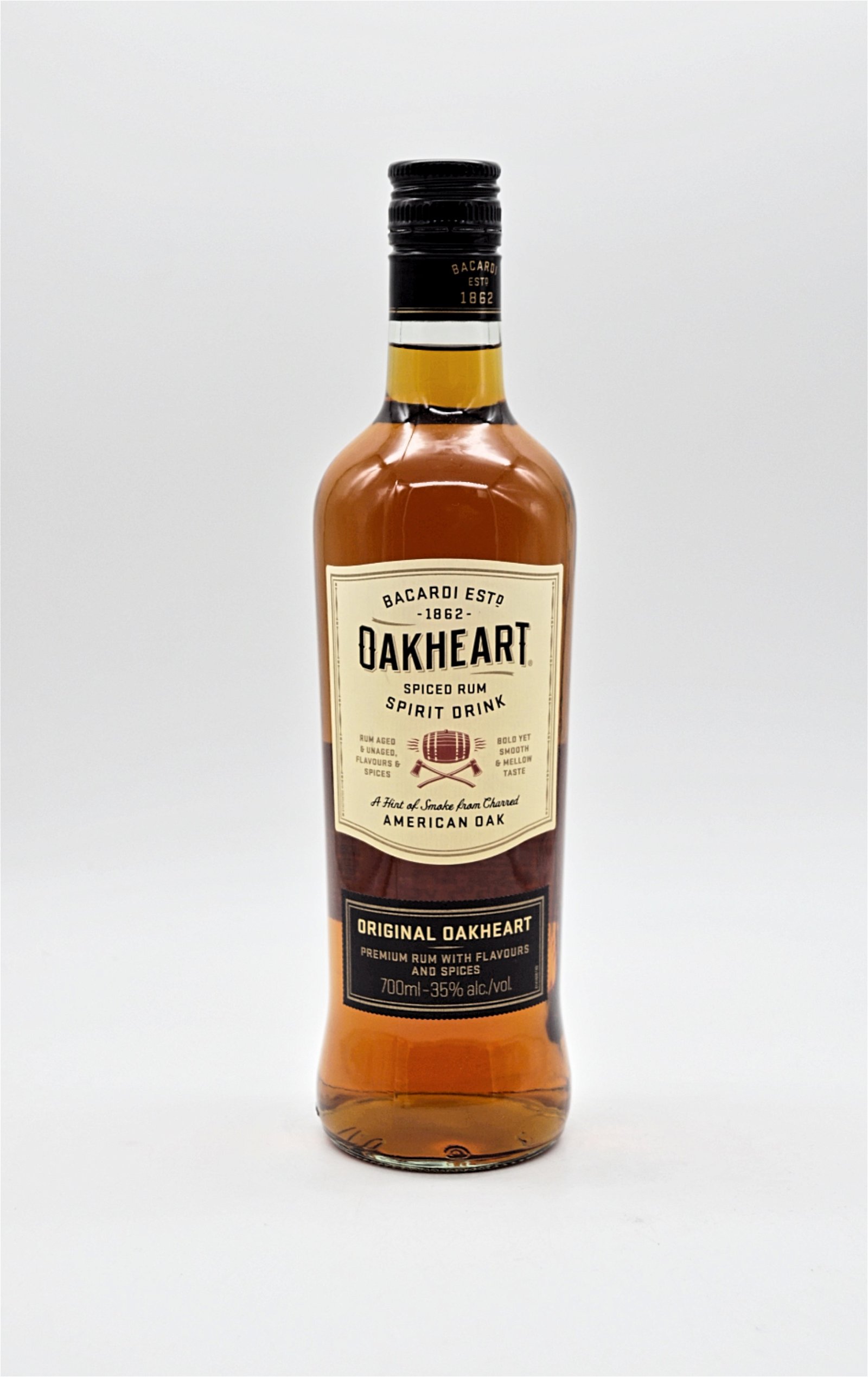 Bacardi Oakheart Spiced Rum - altes Etikett