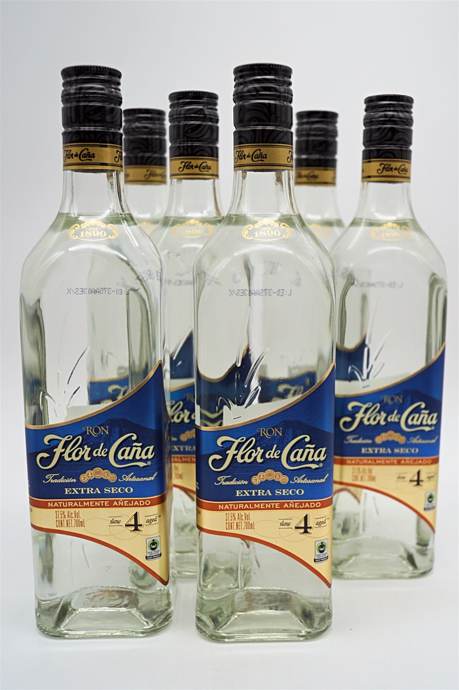 Flor de Cana 4 Jahre White Extra Seco Rum 6er Sparset