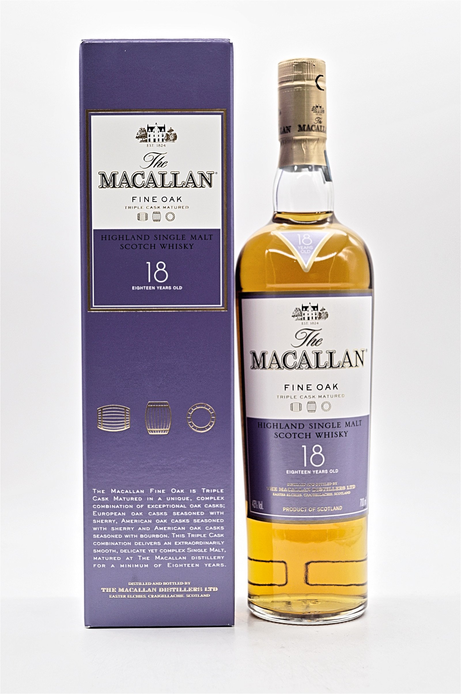 The Macallan 18 Jahre Fine Oak Trible Cask Matured Highland Single Malt Scotch Whisky
