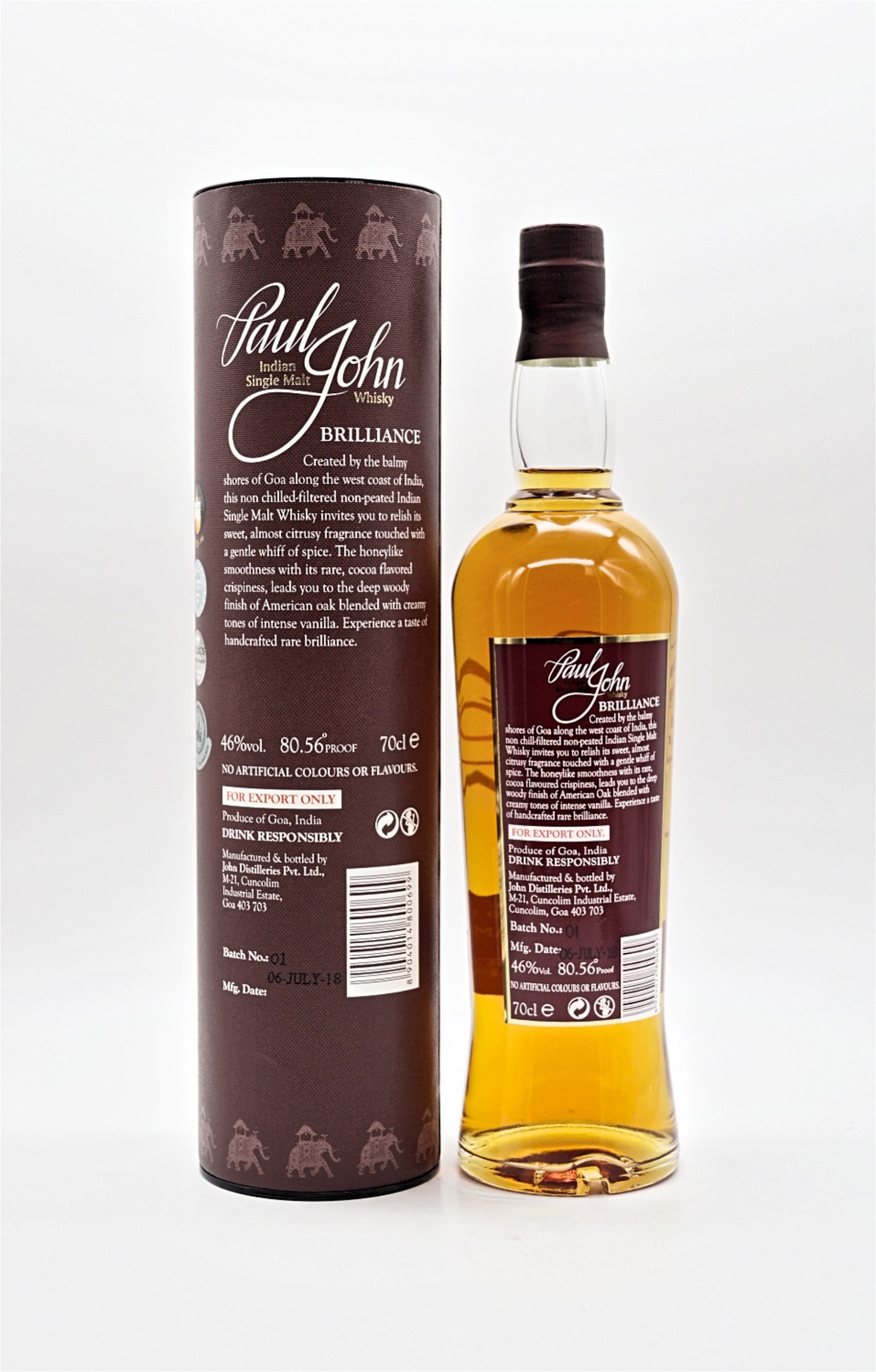 Paul John Brilliance Indian Single Malt Whisky