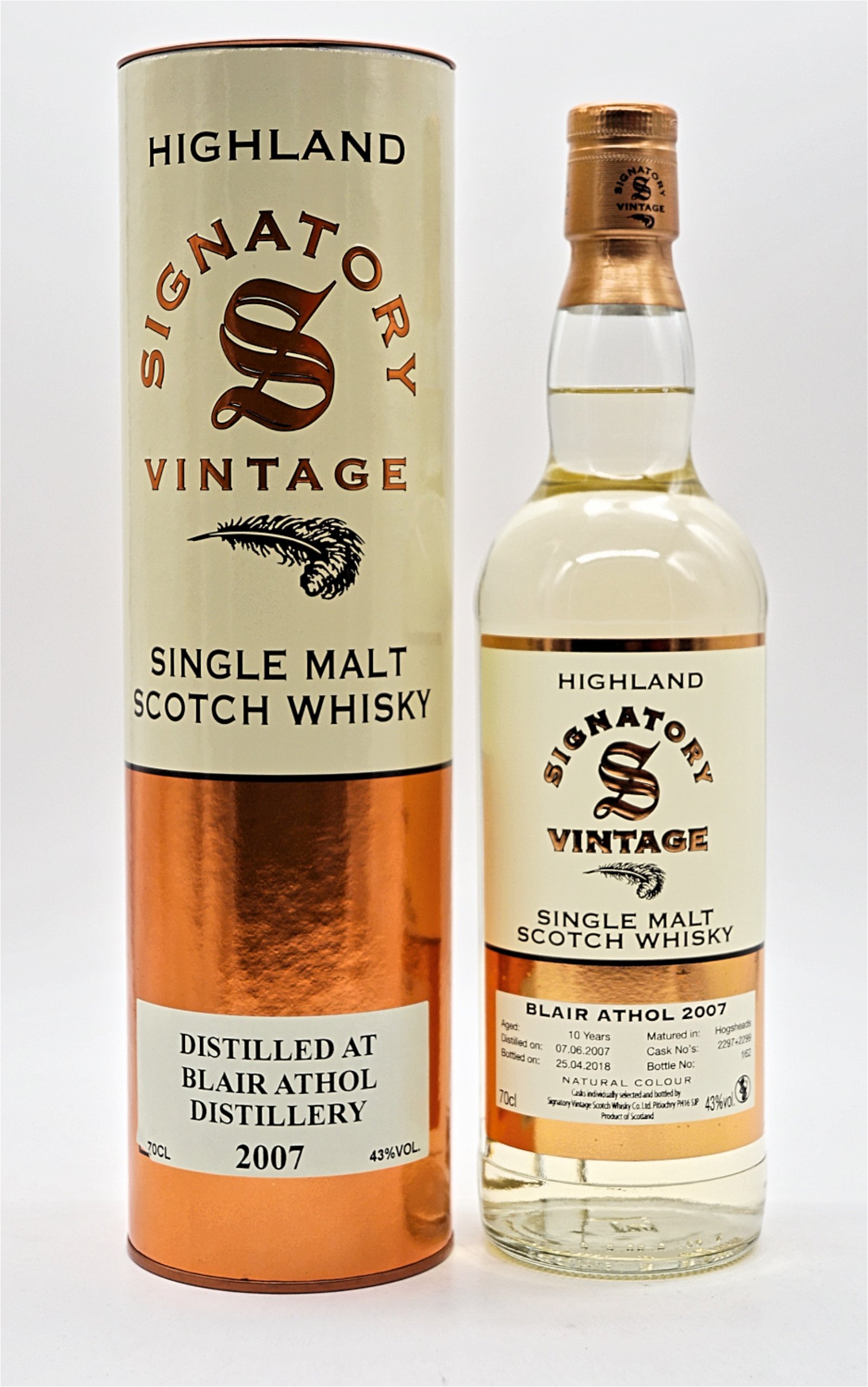 Signatory Vintage Single Malt Scotch Whisky Blair Athol Distillery 2007/2018 Highland Single Malt Scotch Whisky