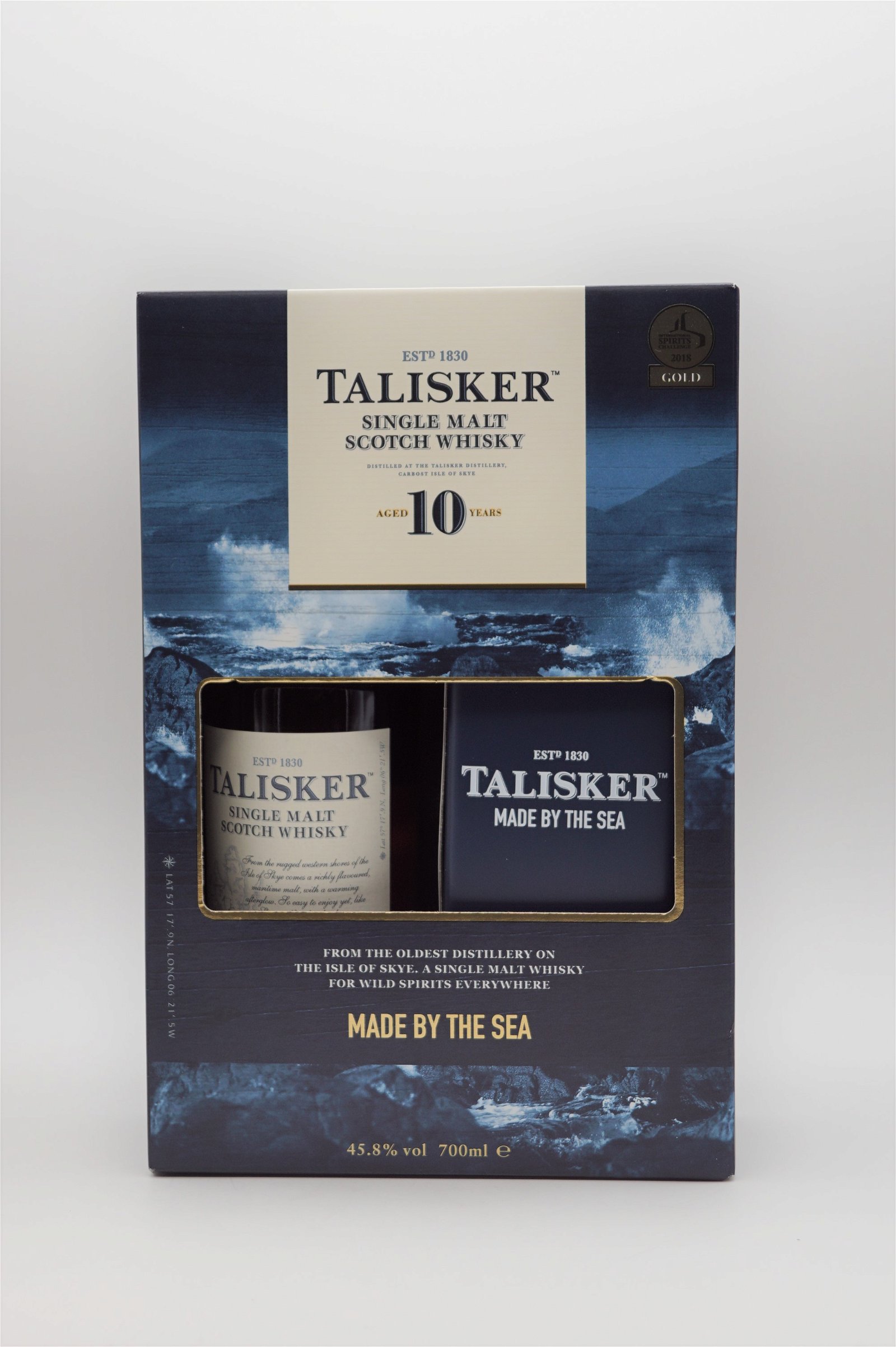 Talisker 10 Jahre Single Malt Scotch Whisky inkl. Flachmann