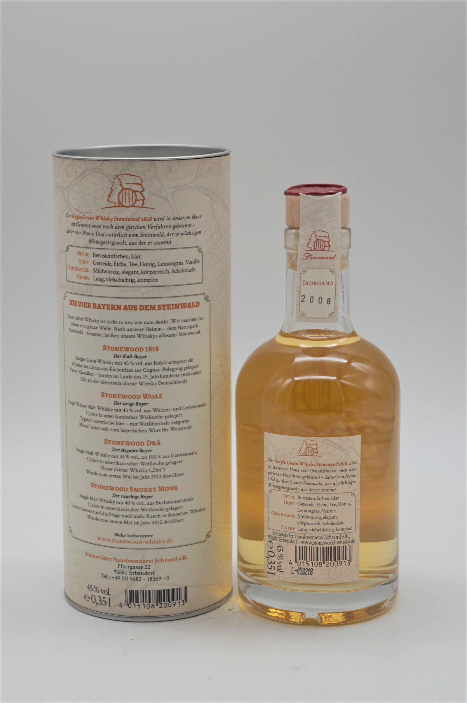 Schraml Stonewood 1818 10 Jahre Bavarian Single Grain Whisky