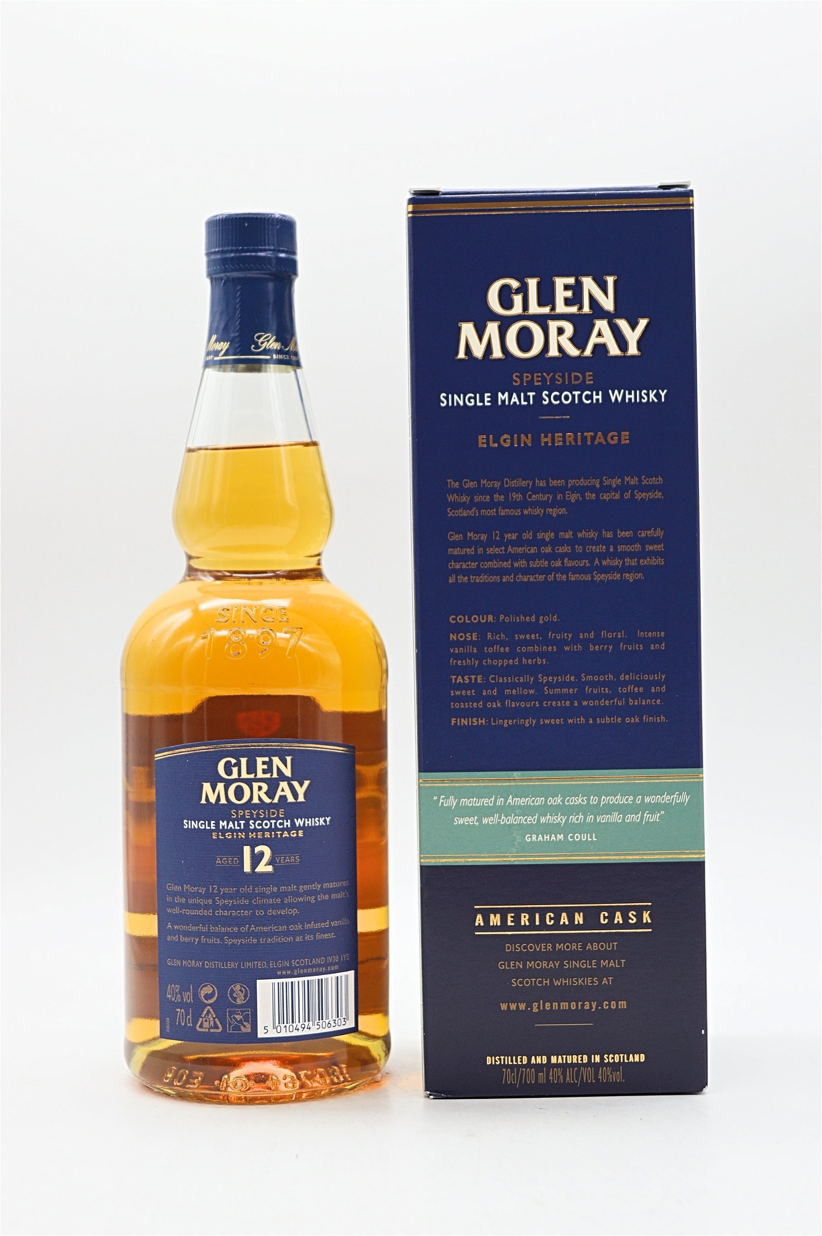 Glen Moray 12 Jahre Elgin Heritage American Cask Single Malt Scotch Whisky