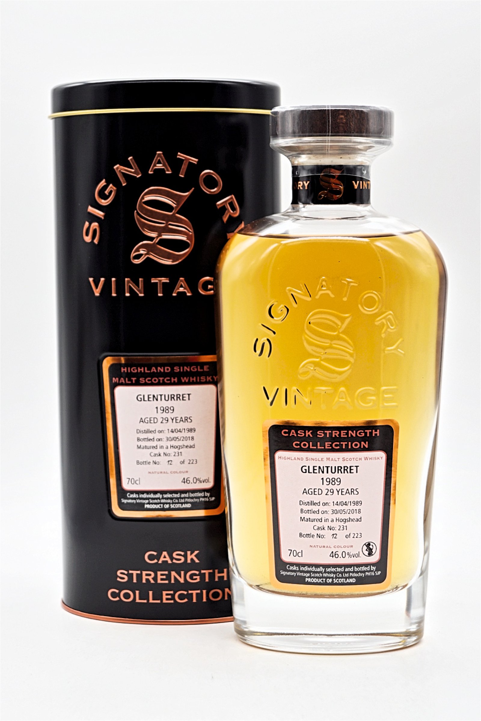 Signatory Vintage Cask Strength Collection Glenturret 29 Jahre 1989/2018 Cask 231 Highland Single Malt Scotch Whisky