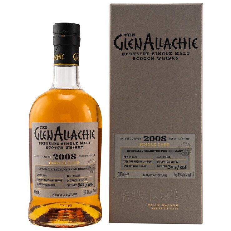 GlenAllachie Single Casks 2008/2020 12 Jahre Pinot Noir Speyside Single Malt Scotch Whisky 