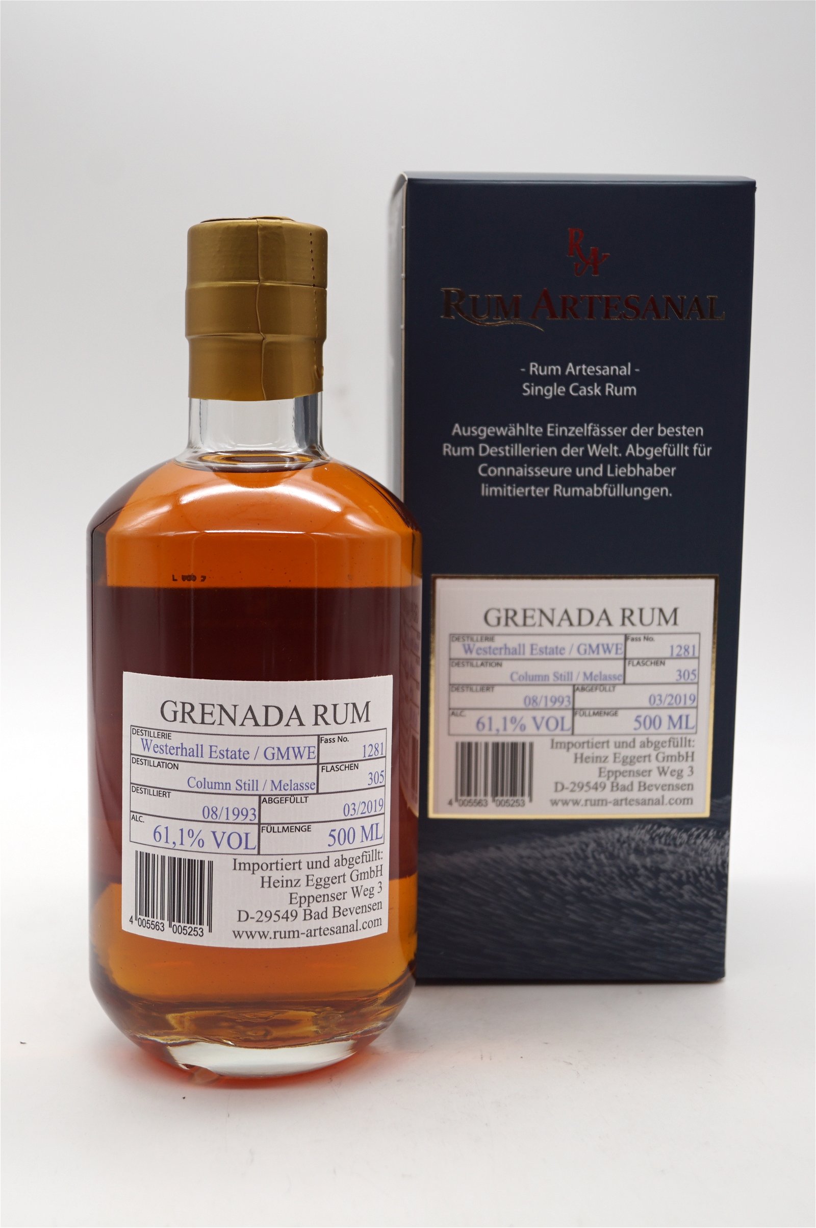 25 Jahre Grenada Westerhall Distillery Rum Fass 1281