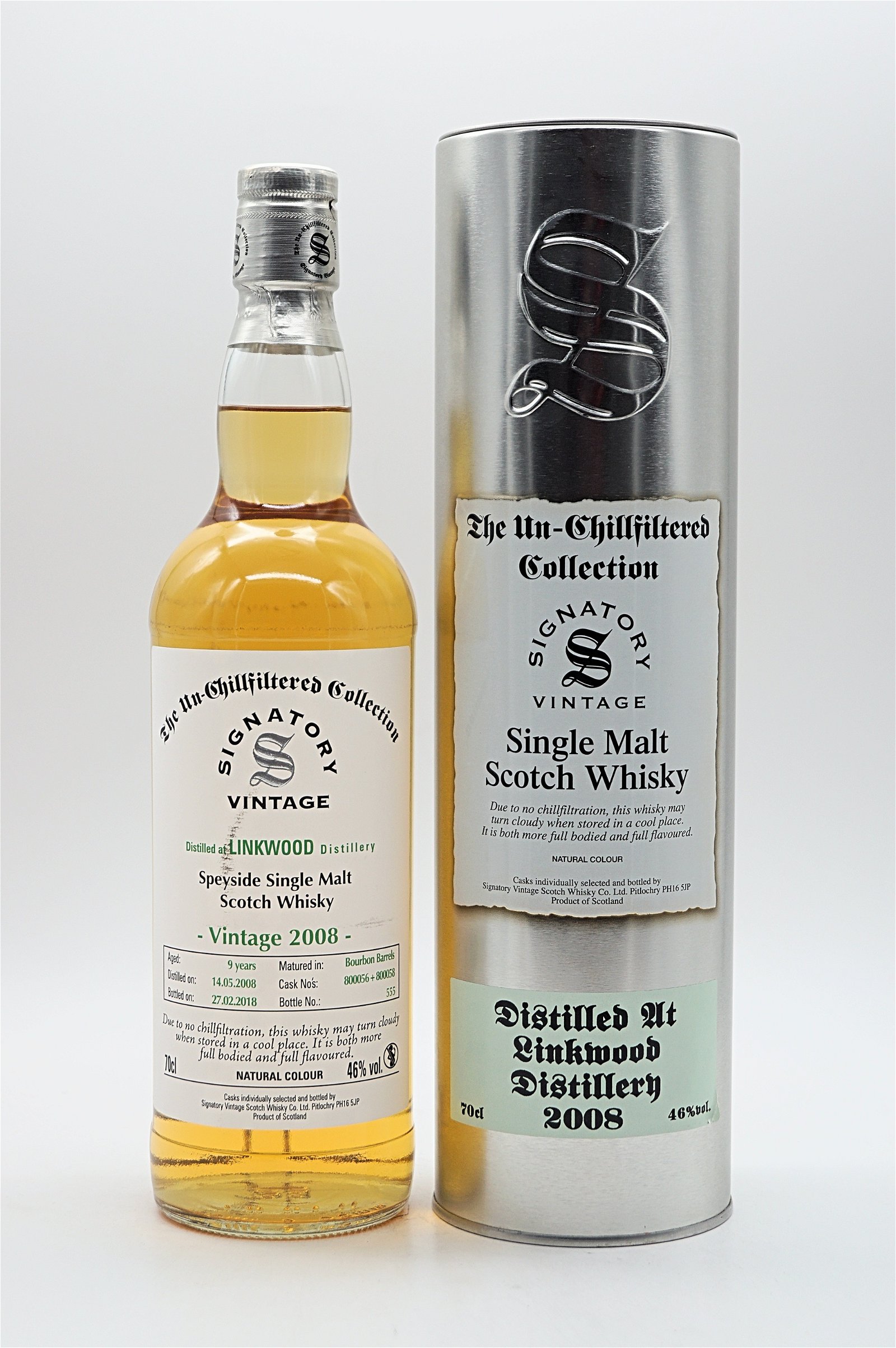 Signatory Vintage The Un-Chillfiltered Collection Linkwood 9 Jahre 2008/2018 Cask 800056 + 800058