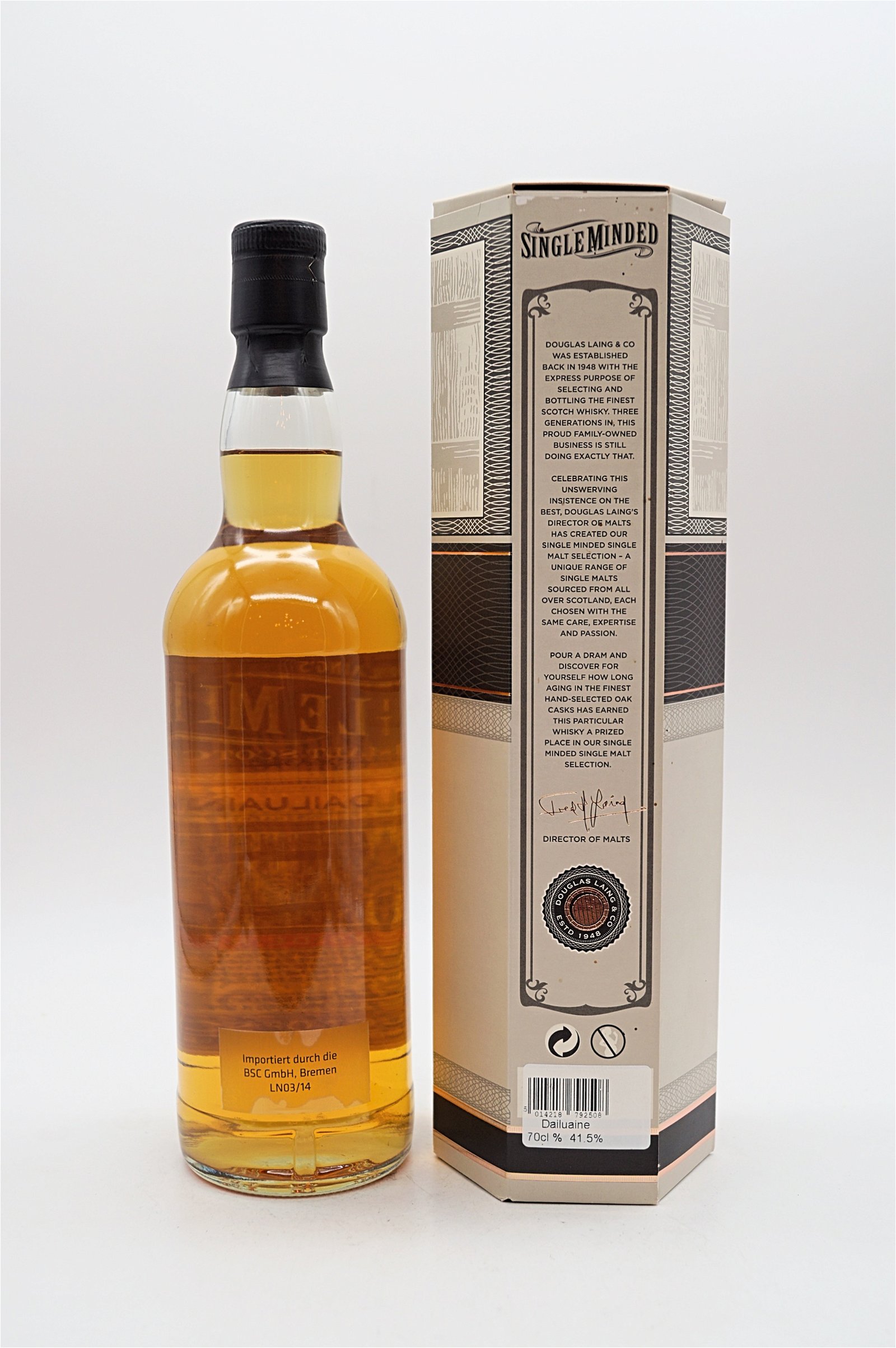 Douglas Laing Single Minded 7 Jahre Dailuaine Speyside Single Malt Scotch Whisky