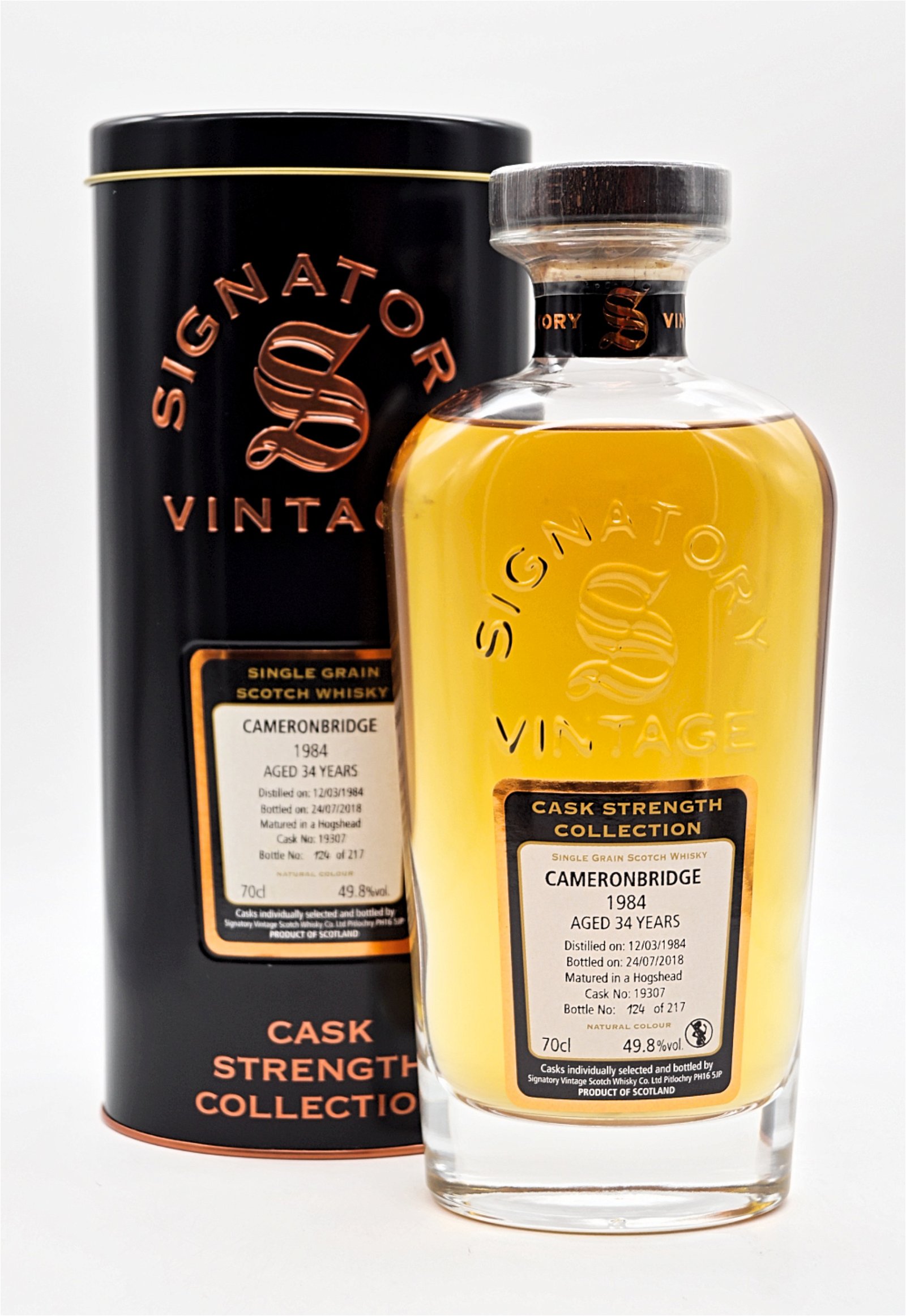 Signatory Vintage Cask Strength Collection Cameronbridge 34 Jahre 1984/2018 Cask 19307 Single Grain Scotch Whisky