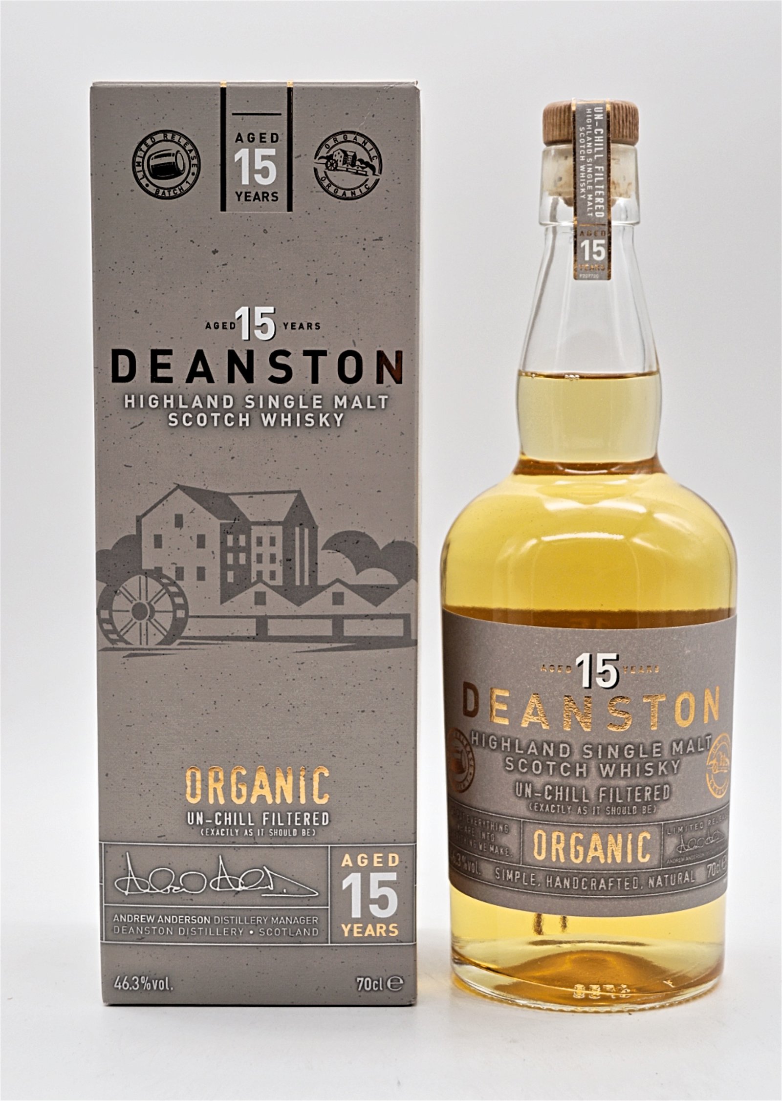 Deanston 15 Jahre Organic Highland Single Malt Scotch Whisky