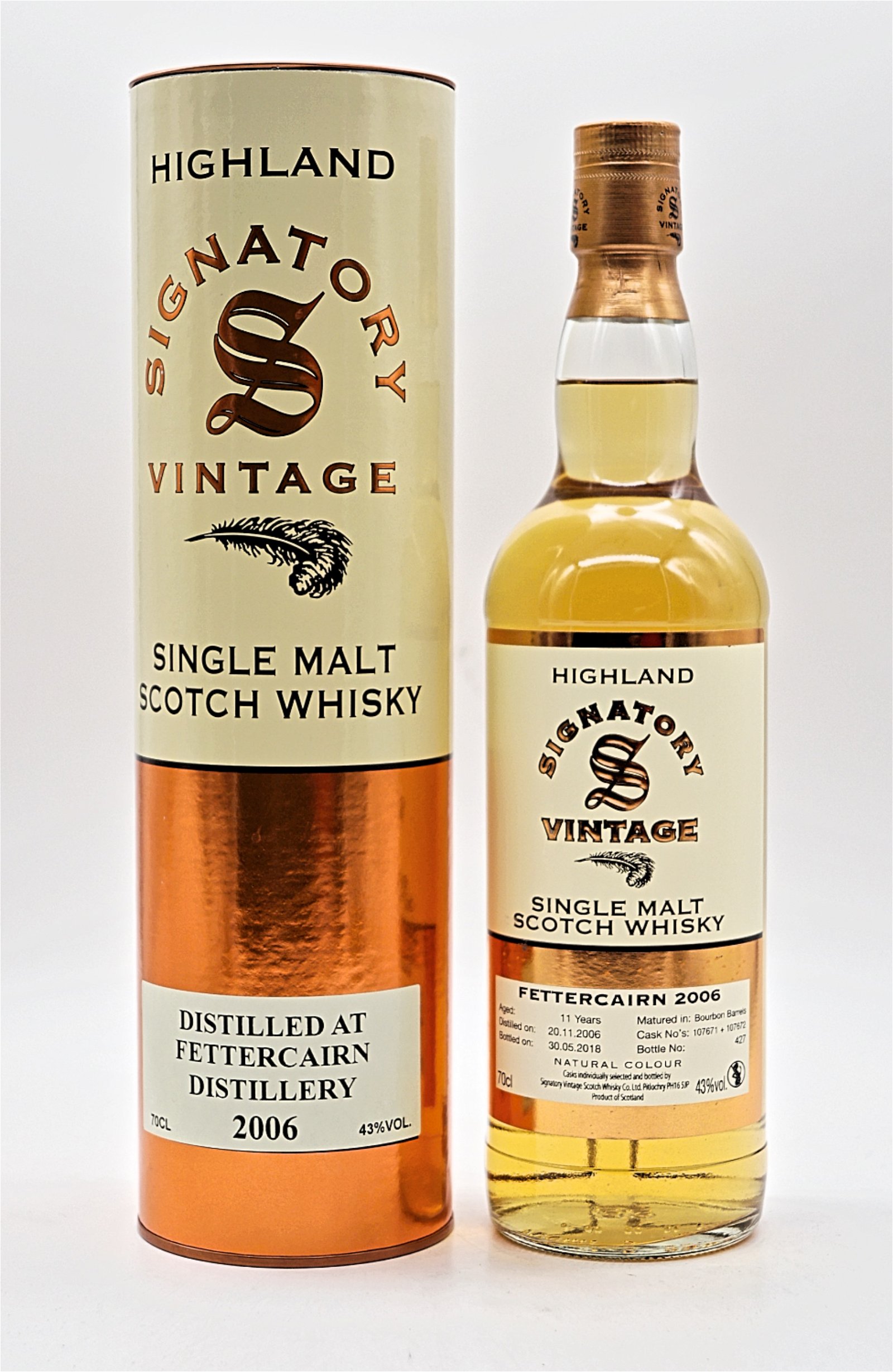Signatory Vintage Single Malt Scotch Whisky Fettercairn Distillery 2006/2018 Cask 107671 + 107672 427 Fl.