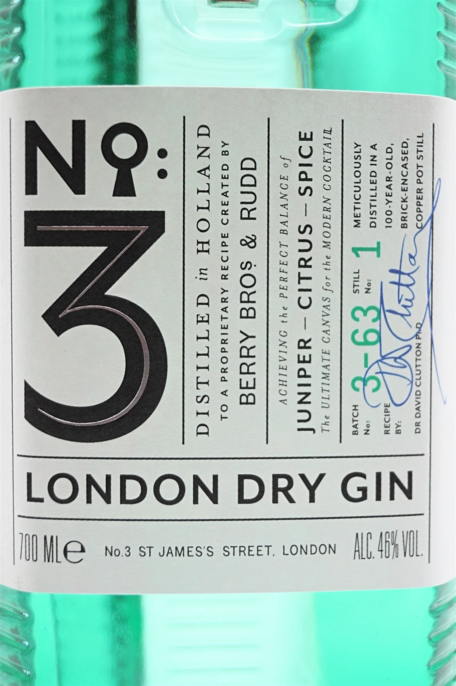 No. 3 London Dry Gin inkl. Glas