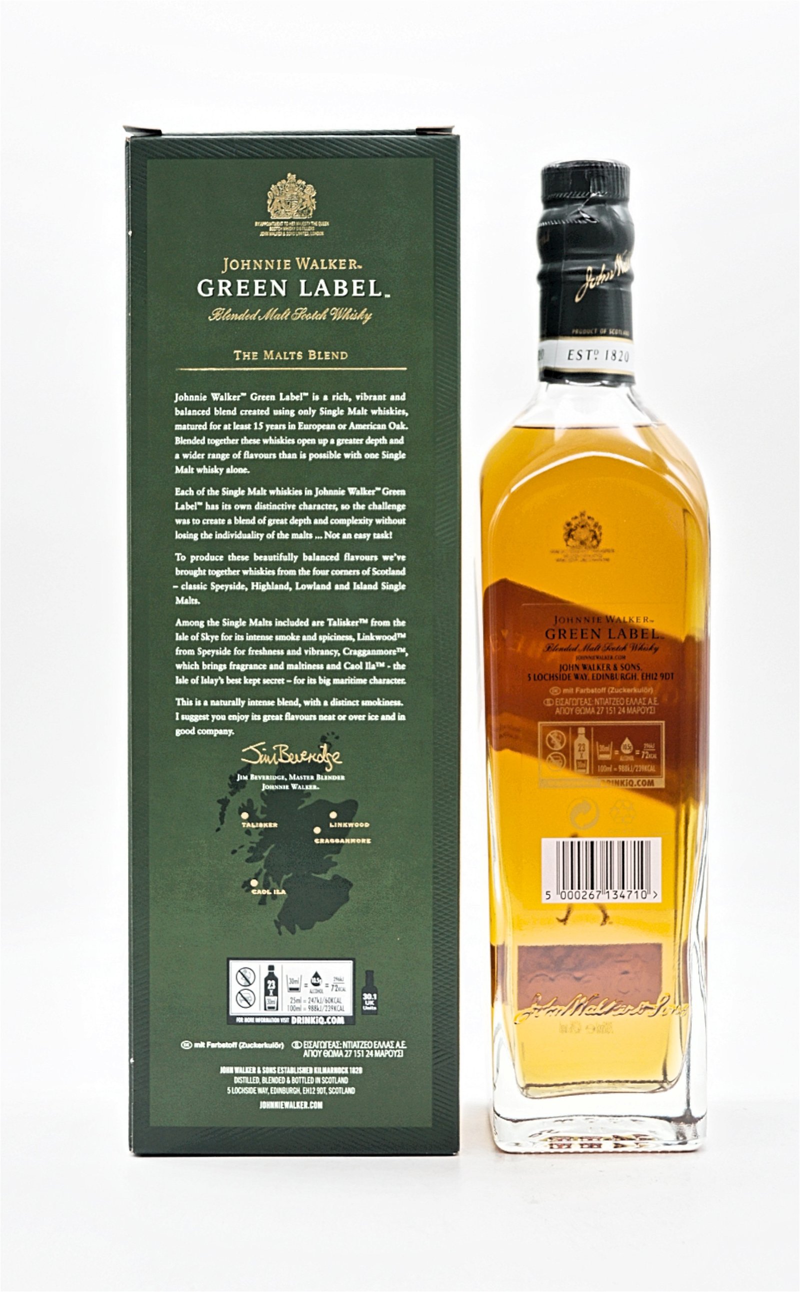 Johnnie Walker 15 Jahre Green Label Blended Malt Scotch Whisky