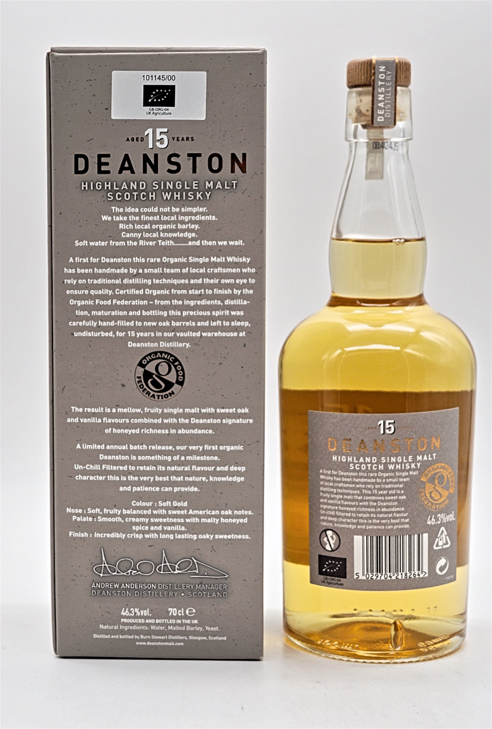 Deanston 15 Jahre Organic Highland Single Malt Scotch Whisky