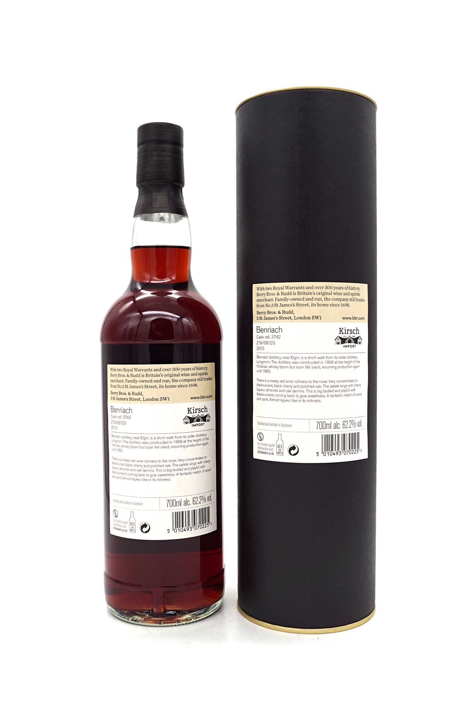 Berry Bros & Rudd 10 Jahre Benriach Distillery 2010/2020 Wine Cask Finish #3742 Speyside Single Malt Scotch Whisky