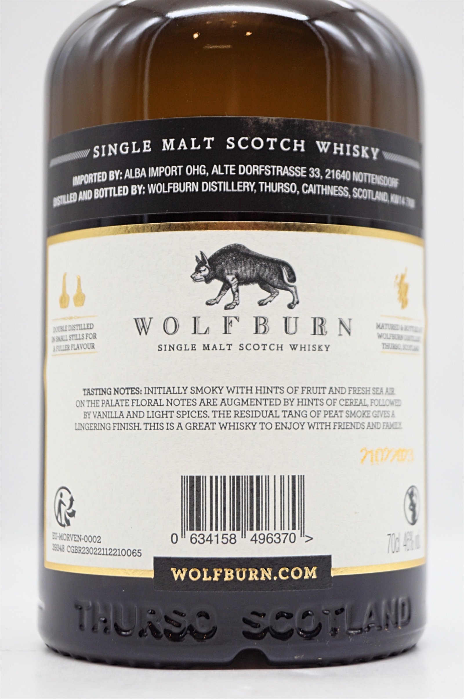 Wolfburn Morven lightly peated non Chill Filtered Single Malt Scotch Whisky