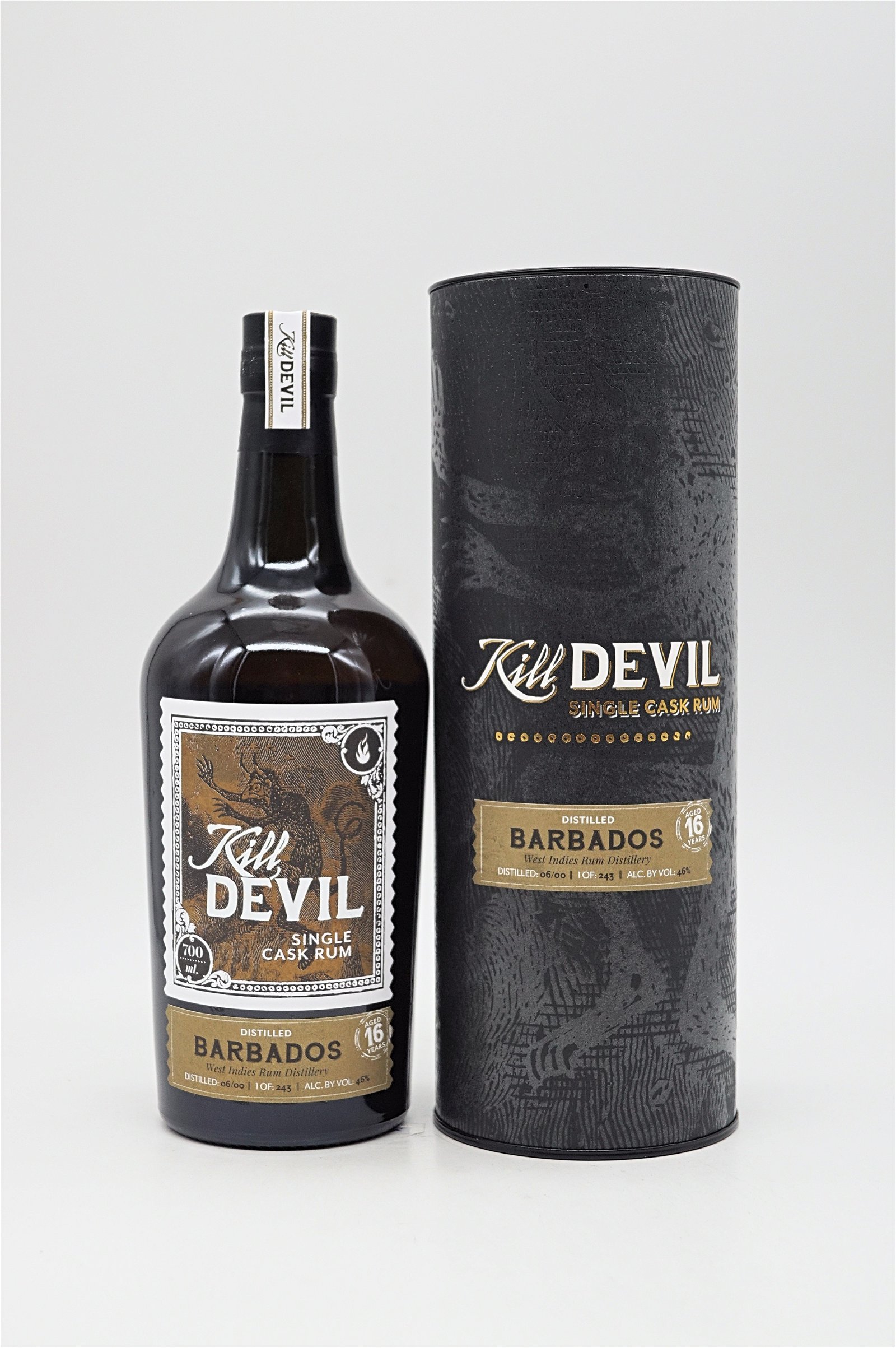 Kill Devil Rum Barbados 16 Jahre West Indies Rum Distillery 243 Fl.