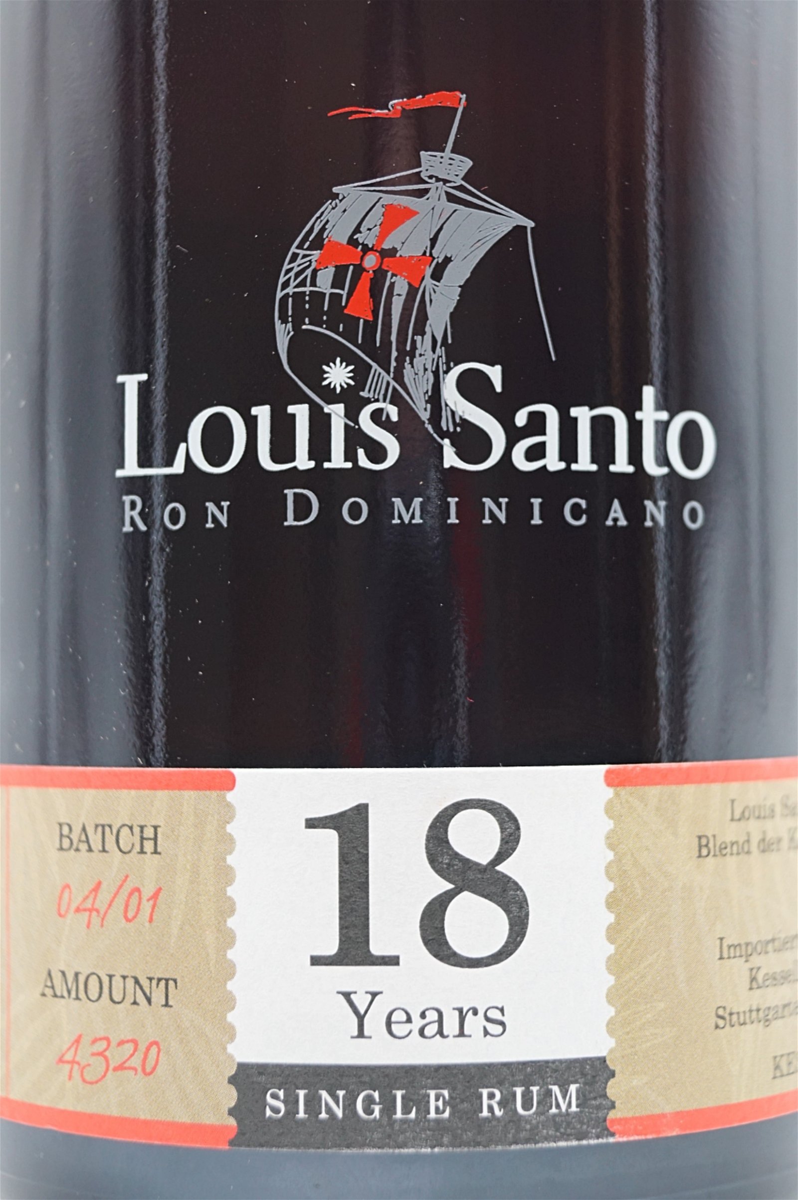 Louis Santo 18 Jahre Single Rum Batch 04/01