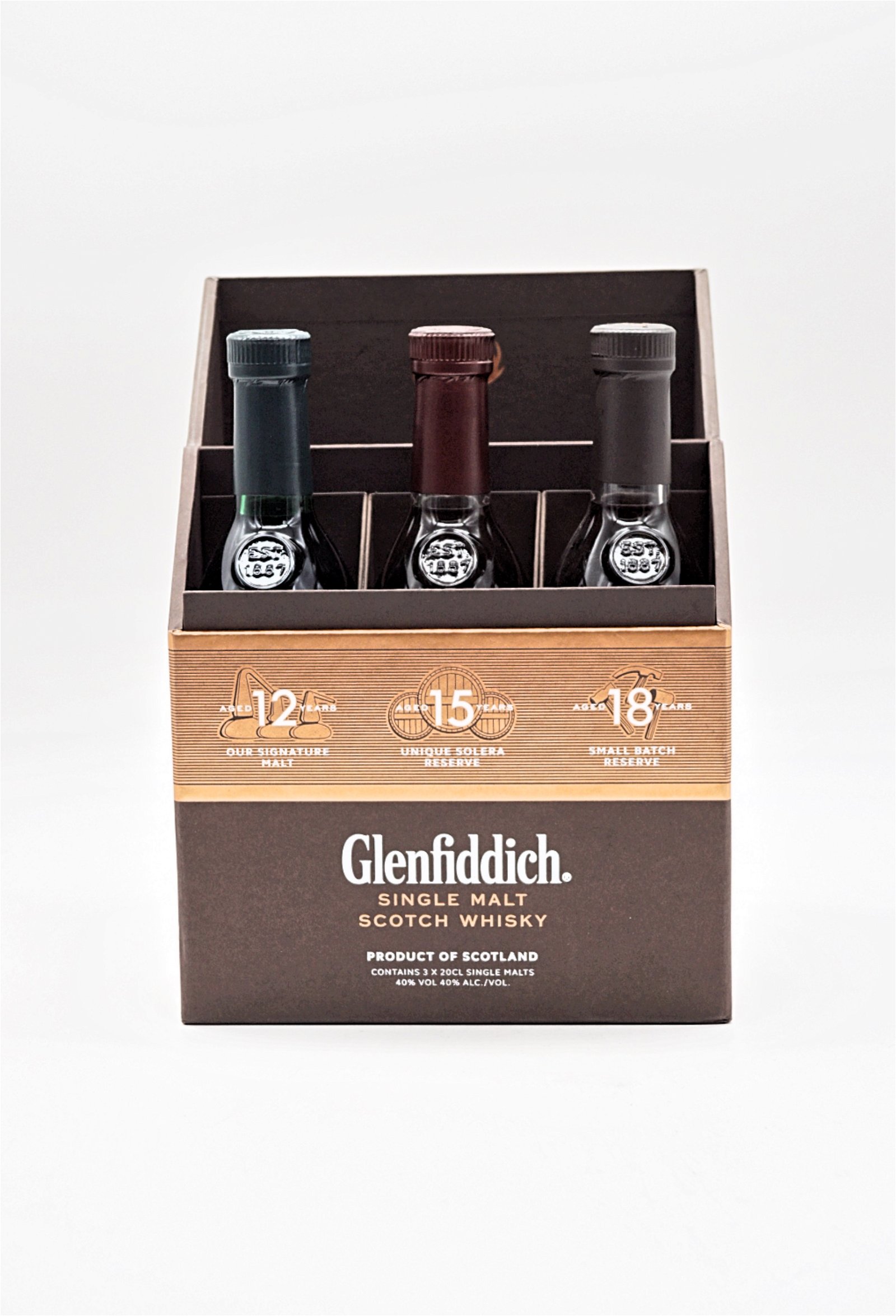 Glenfiddich Collection 12, 15 und 18 Jahre Single Malt Scotch Whisky (3x0,2l)
