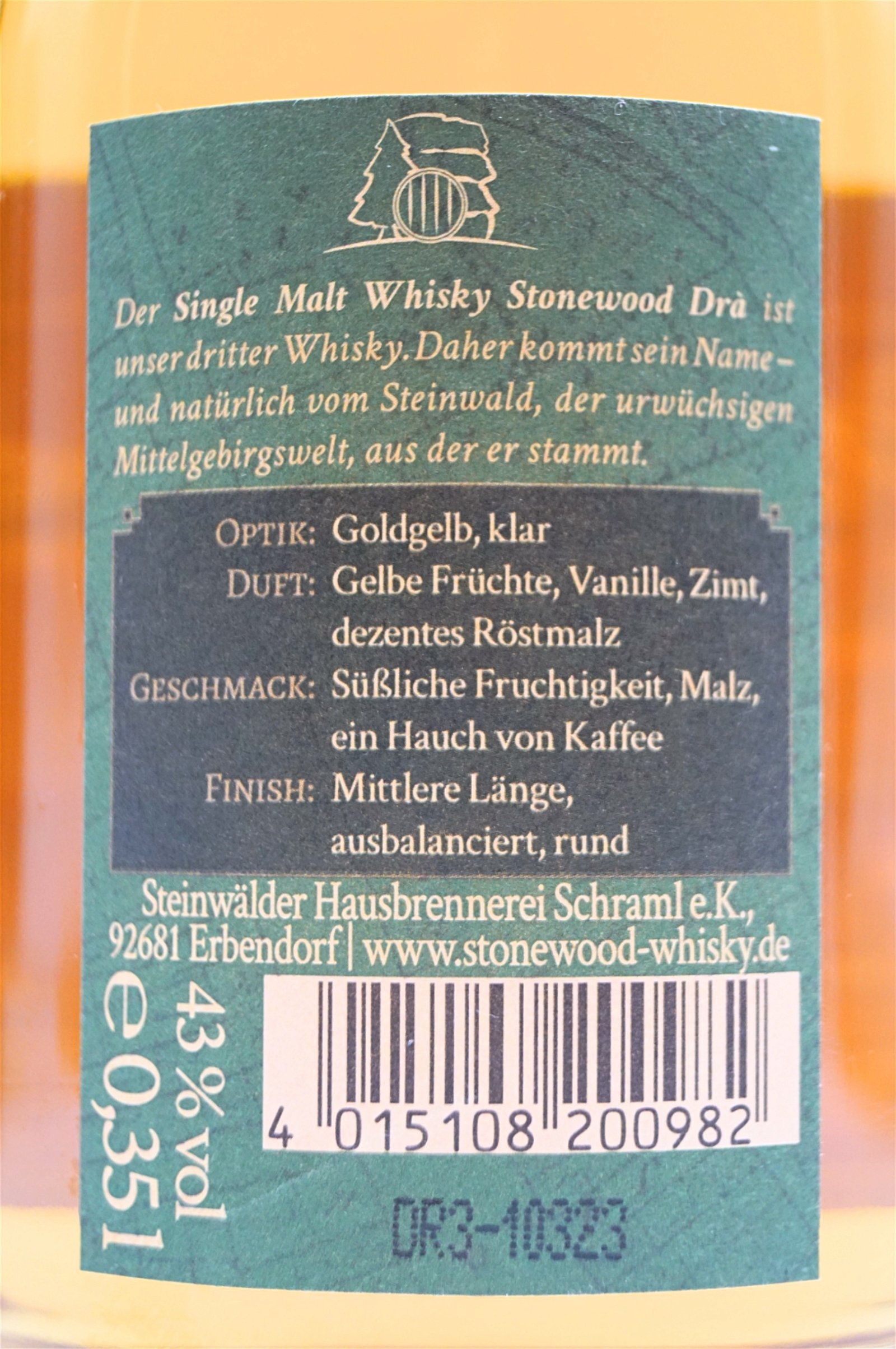 Schraml Stonewood Dra Bavarian Single Malt Whisky 5 Jahre